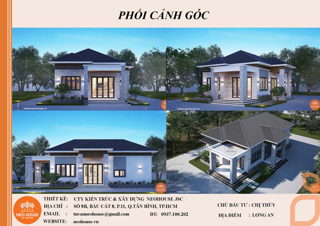 Phối cảnh biệt thự nhà vườn 1 tầng mái Nhật 3 phòng ngủ. Ảnh 5