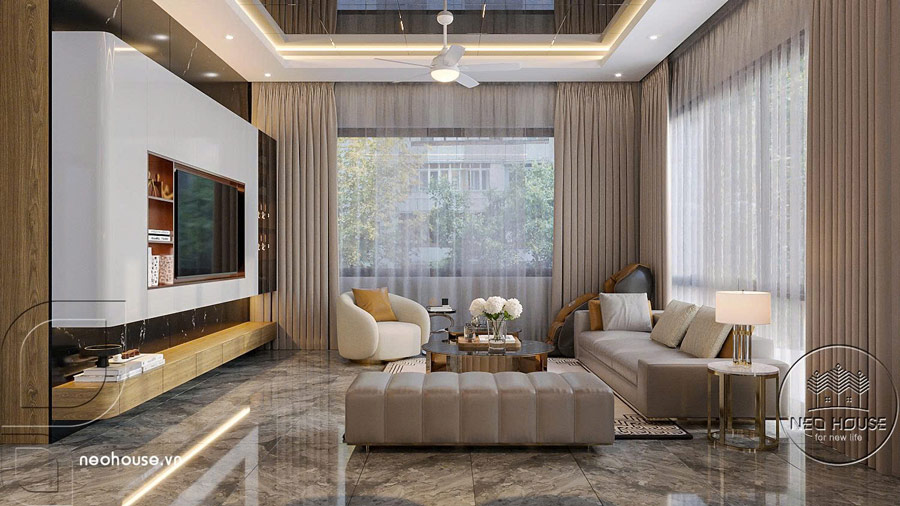 Thi công biệt thự 1 tầng mái Nhật có hồ bơi sang trọng 15x13m