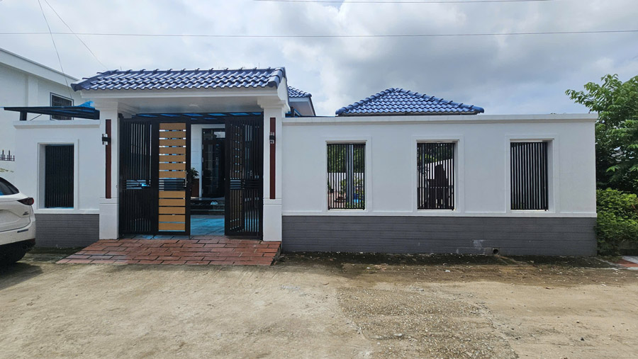 Thi công biệt thự 1 tầng mái Nhật có hồ bơi sang trọng 15x13m