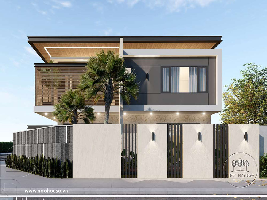 Thi công hoàn thiện biệt thự 2 tầng mái bằng 11x12m sang trọng