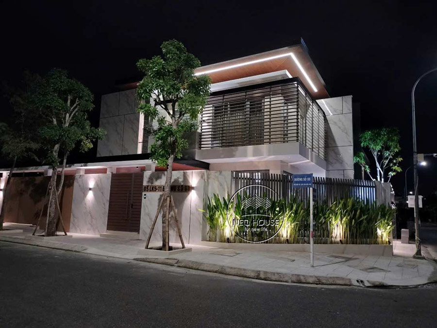 Thi công hoàn thiện biệt thự 2 tầng mái bằng 11x12m sang trọng