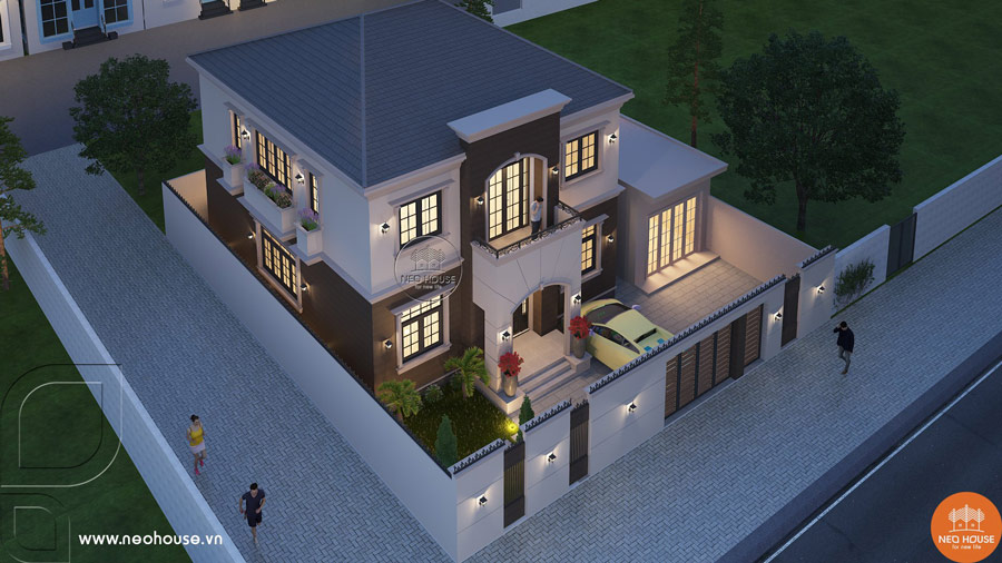 Thi công hoàn thiện biệt thự 2 tầng phong cách châu Âu 10x12m