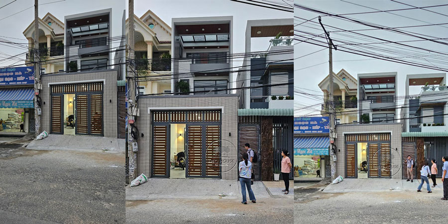 Thi công hoàn thiện nhà phố 3 tầng mặt tiền 5m sang trọng