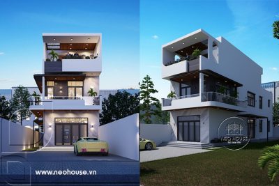 Thiết Kế Nhà Phố 3 Tầng 5 Phòng Ngủ 132m2 Tại Bình Phước – NP109