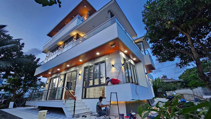 Xây nhà biệt thự 2 tầng 1 tum trọn gói 8x12m tại Phú Quốc