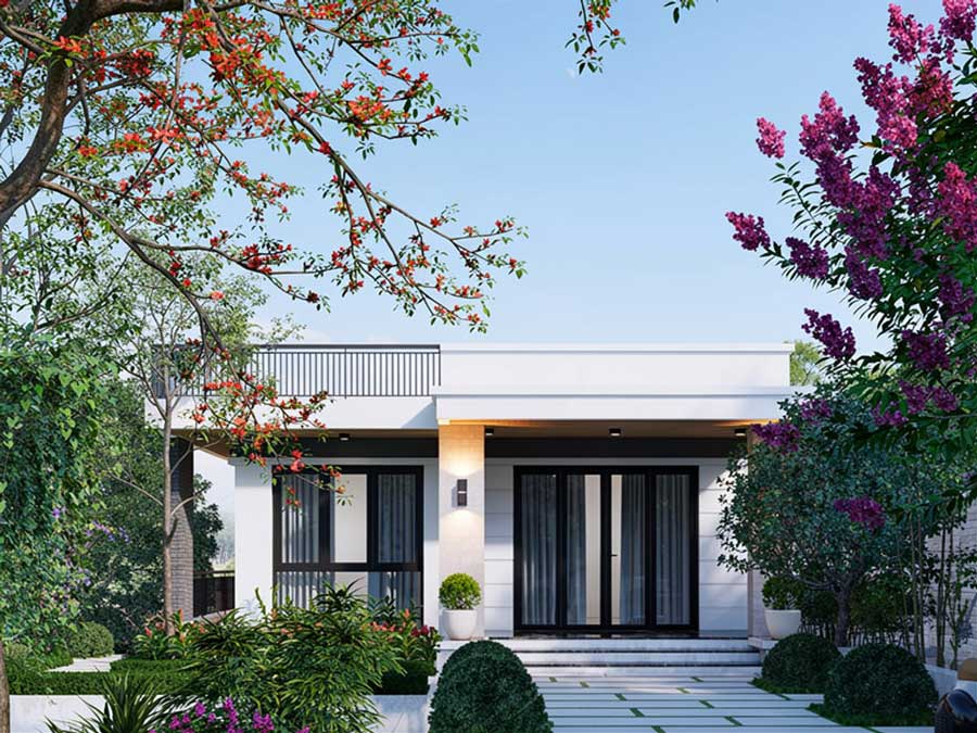 Ý tưởng thiết kế xây nhà 1 tầng 80m2 đẹp. Ảnh 13