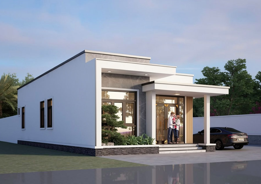 Ý tưởng thiết kế xây nhà 1 tầng 80m2 đẹp. Ảnh 15