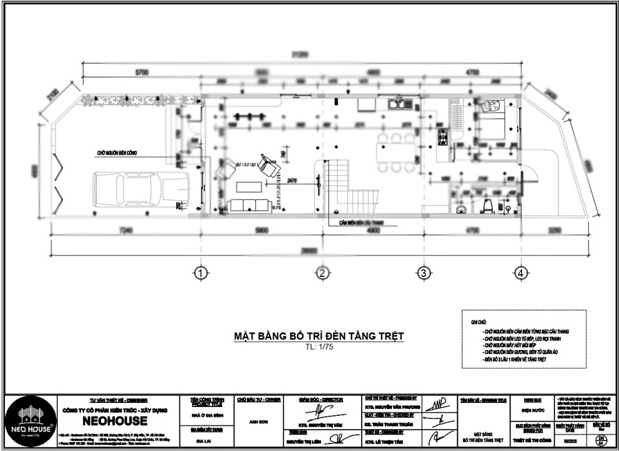 Bản vẽ kỹ thuật điện nhà 2 tầng 6x15m