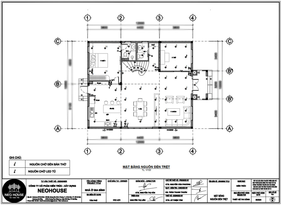 Bản vẽ điện nhà 2 tầng phong cách châu Âu