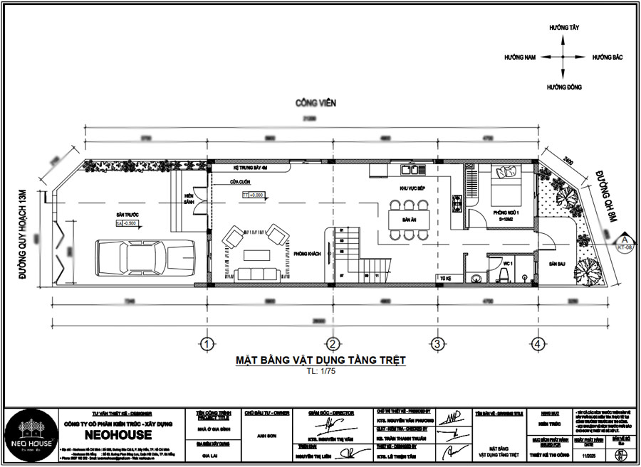 Bản vẽ mặt bằng nhà 2 tầng 6x15m