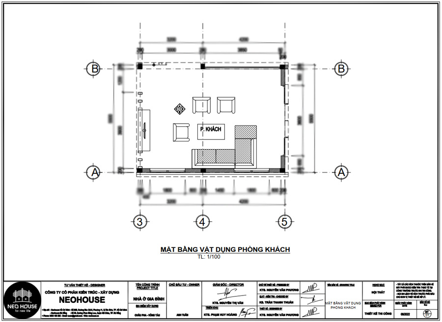 Bản vẽ triển khai kỹ thuật thi công nội thất nhà 2 tầng