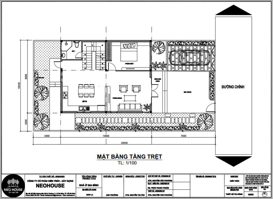 Cách tính diện tích sàn tầng 1 nhà 2 tầng