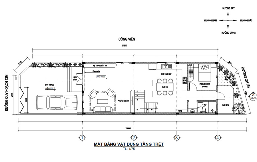 Cách tính diện tích sân trước và sân sau