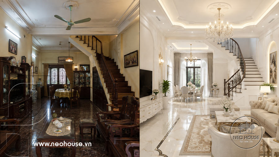 Cải tạo nhà ống 2 tầng thiếu sáng