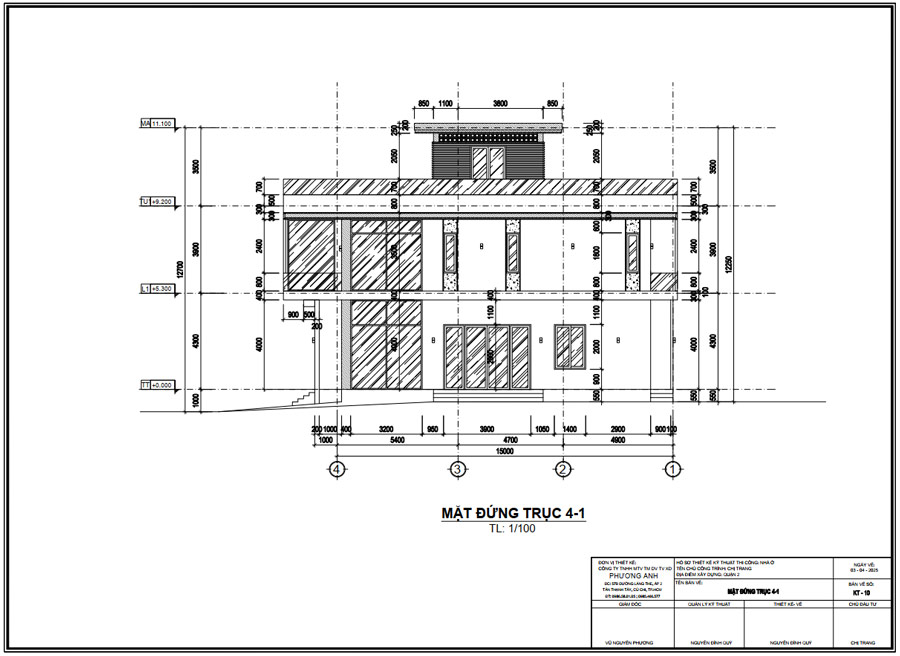 Chiều cao tầng 1 nhà 2 tầng mái bằng