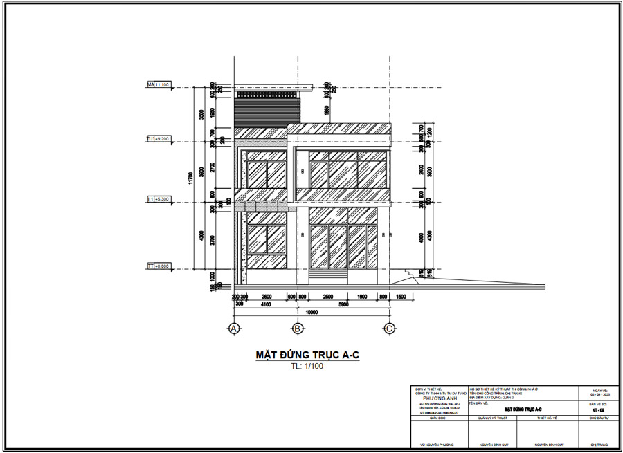 Chiều cao tầng 1 nhà 2 tầng tiêu chuẩn