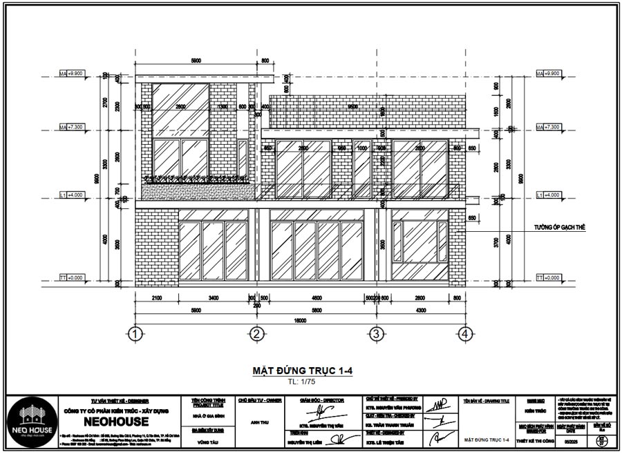 Chiều cao tầng 1 nhà 2 tầng phong cách kiểu Mỹ