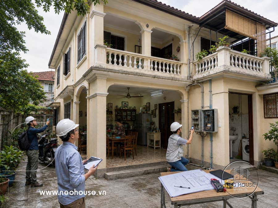 Kiểm tra hệ thống điện, nước và điều kiện thi công