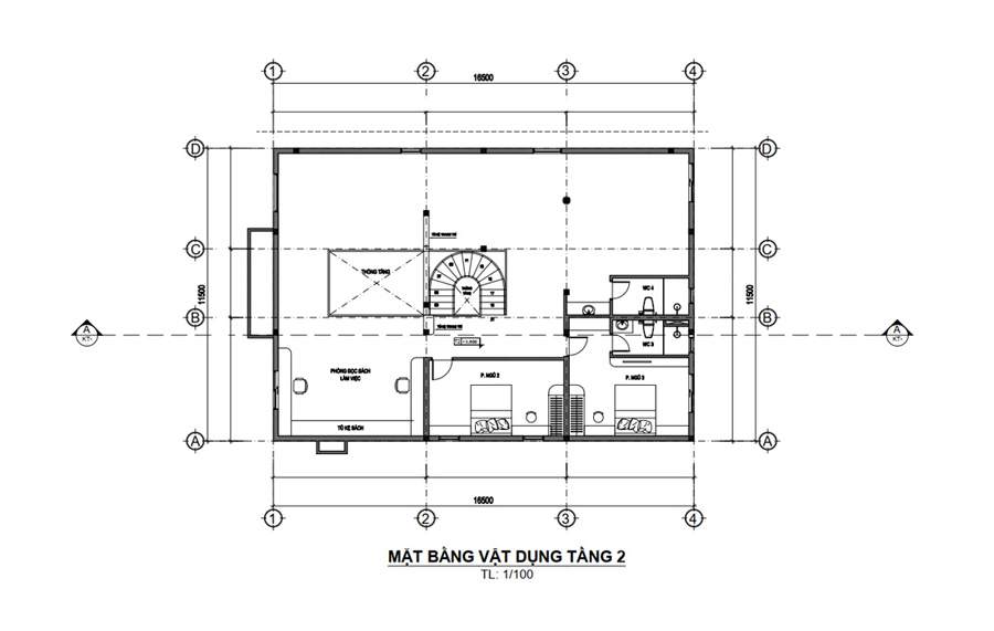Bố trí mặt bằng công năng lầu 1 nhà 2 tầng kiểu Mỹ