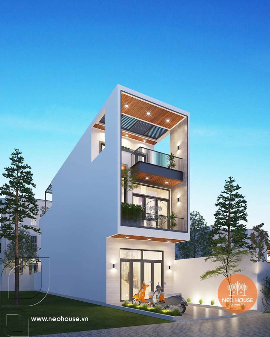 Mẫu thiết kế mặt tiền 3m 2 tầng 1 tum