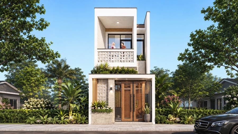 Mẫu nhà 2 tầng 3x15m