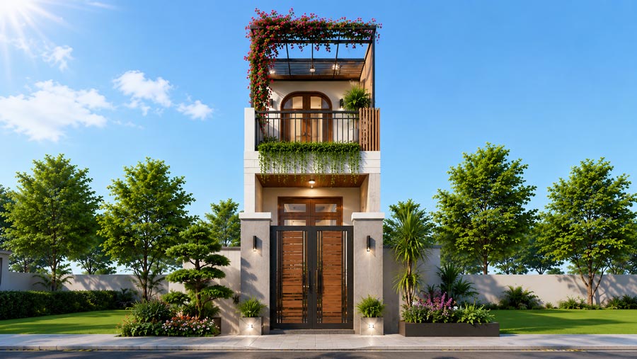 Mẫu nhà 2 tầng 3x15m