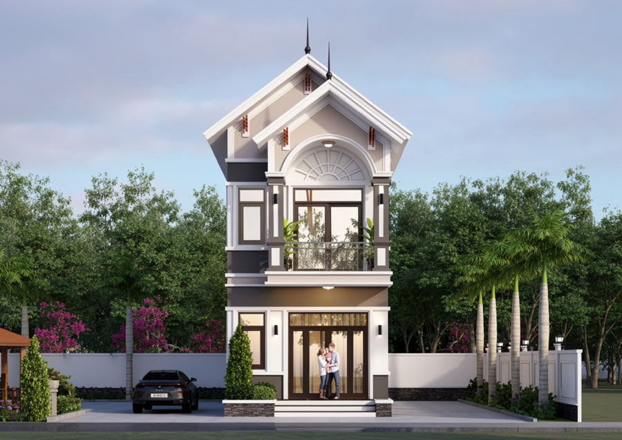 Mẫu thiết kế nhà 2 tầng 3x20m