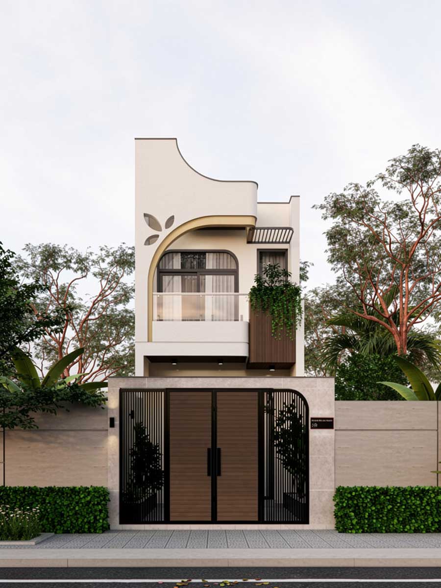 Mẫu mặt tiền nhà 3m 2 tầng phong cách hiện đại