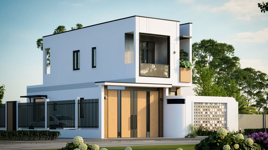 Mẫu nhà 2 tầng 4.5x12m đẹp hiện đại
