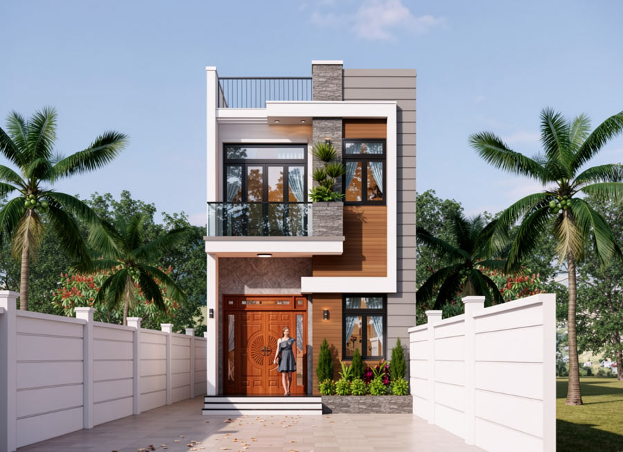 Mẫu thiết kế nhà 2 tầng 6.5x12m