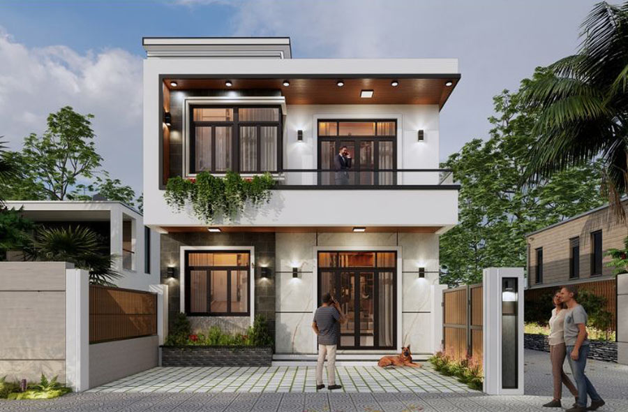 Mẫu nhà 2 tầng 6.5x15m tiện nghi