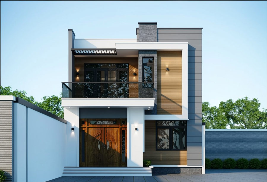 Mẫu nhà 2 tầng 6.5x20m hiện đại đẹp