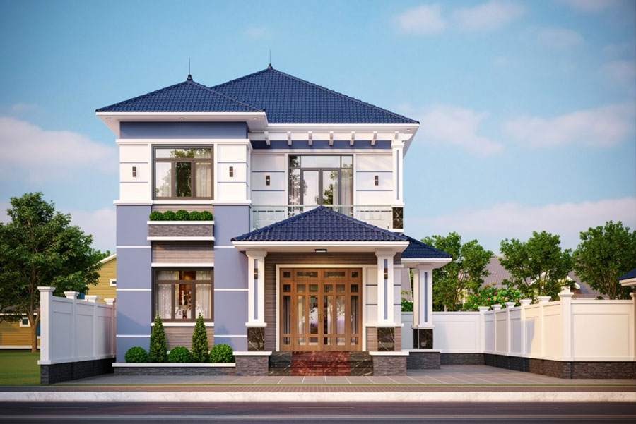 Mẫu nhà 2 tầng 9x10m
