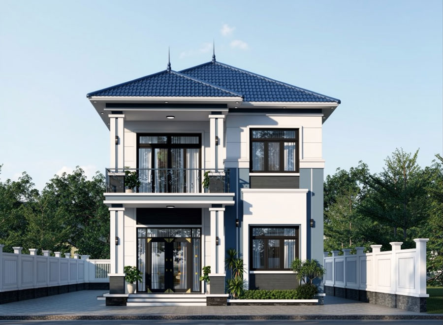 Mẫu nhà 2 tầng có bếp riêng hiện đại