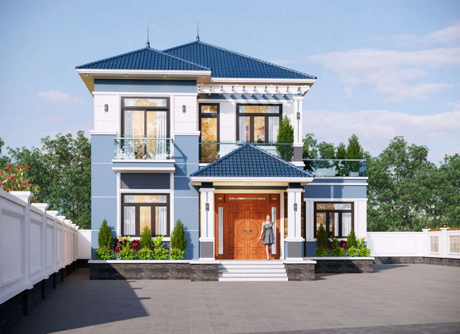 Mẫu nhà 2 tầng có bếp riêng thiết kế sang trọng