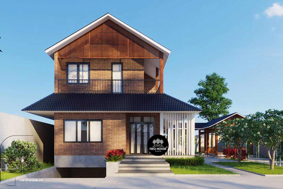 Mẫu nhà 2 tầng 1 hầm có sân vườn