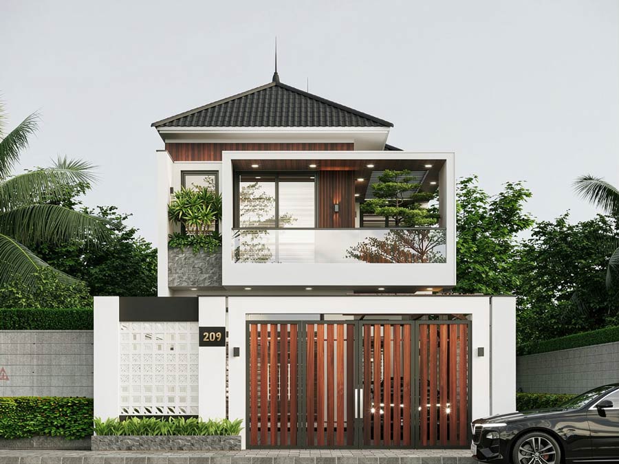 Mẫu thiết kế nhà 2 tầng đẹp 4 phòng ngủ tại Đà Nẵng
