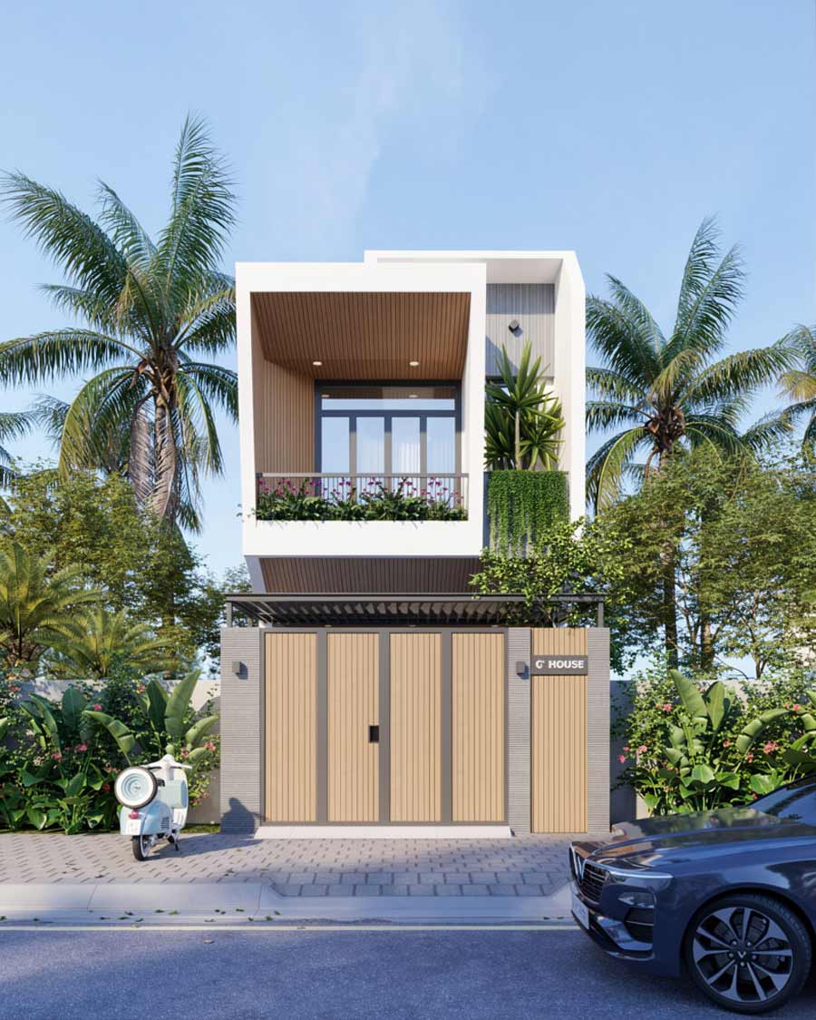 Mẫu nhà 2 tầng 5x20m đẹp tại Đà Nẵng
