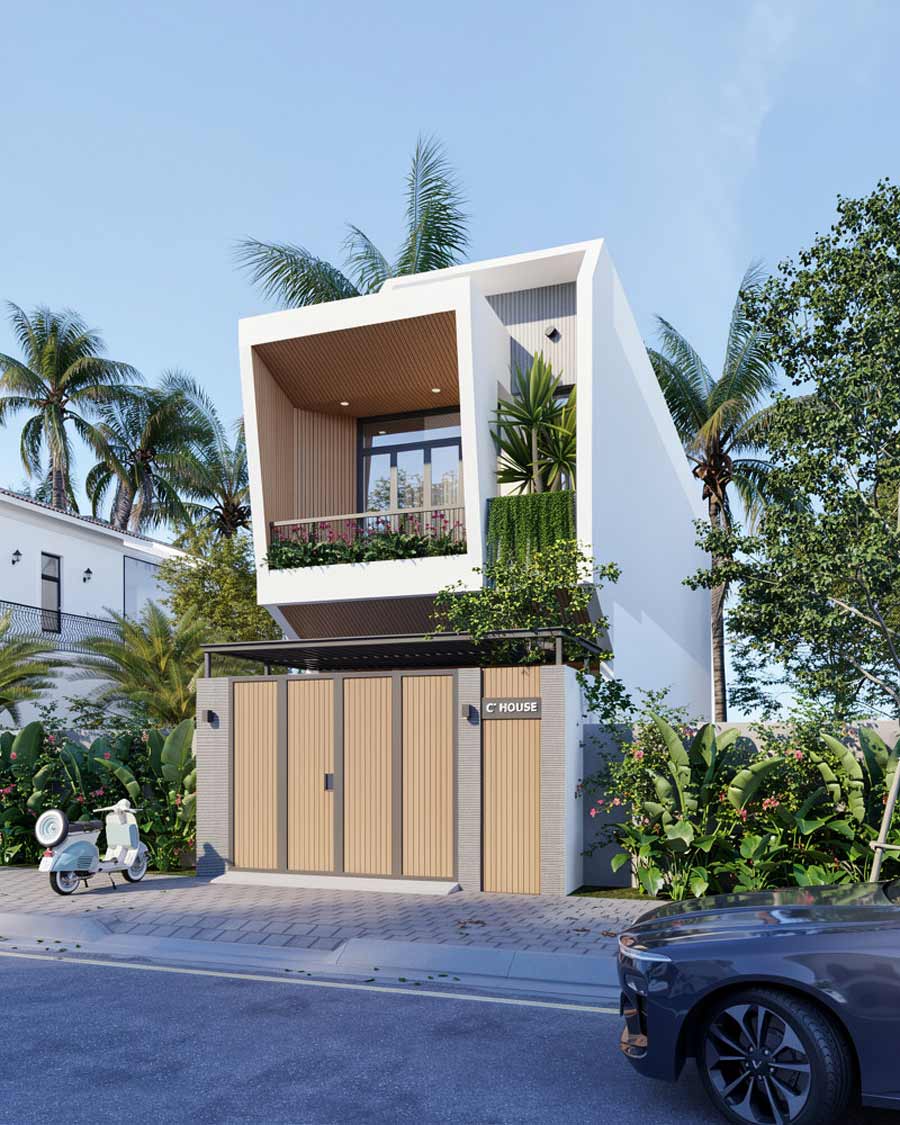Mẫu nhà 2 tầng 5x20m đẹp tại Đà Nẵng