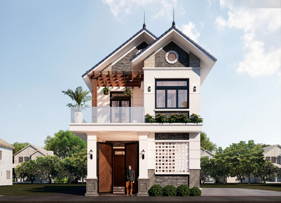 Mẫu nhà 2 tầng mái Thái tại Đà Nẵng