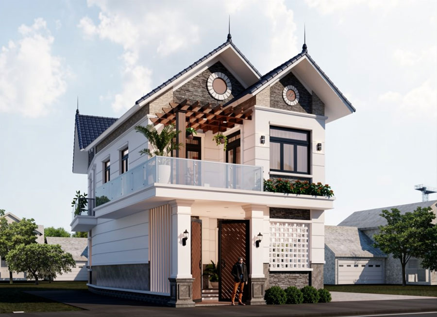 Mẫu nhà 2 tầng mái Thái tại Đà Nẵng