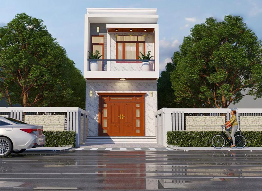 Mẫu nhà 2 tầng mặt tiền 4.5m hiện đại