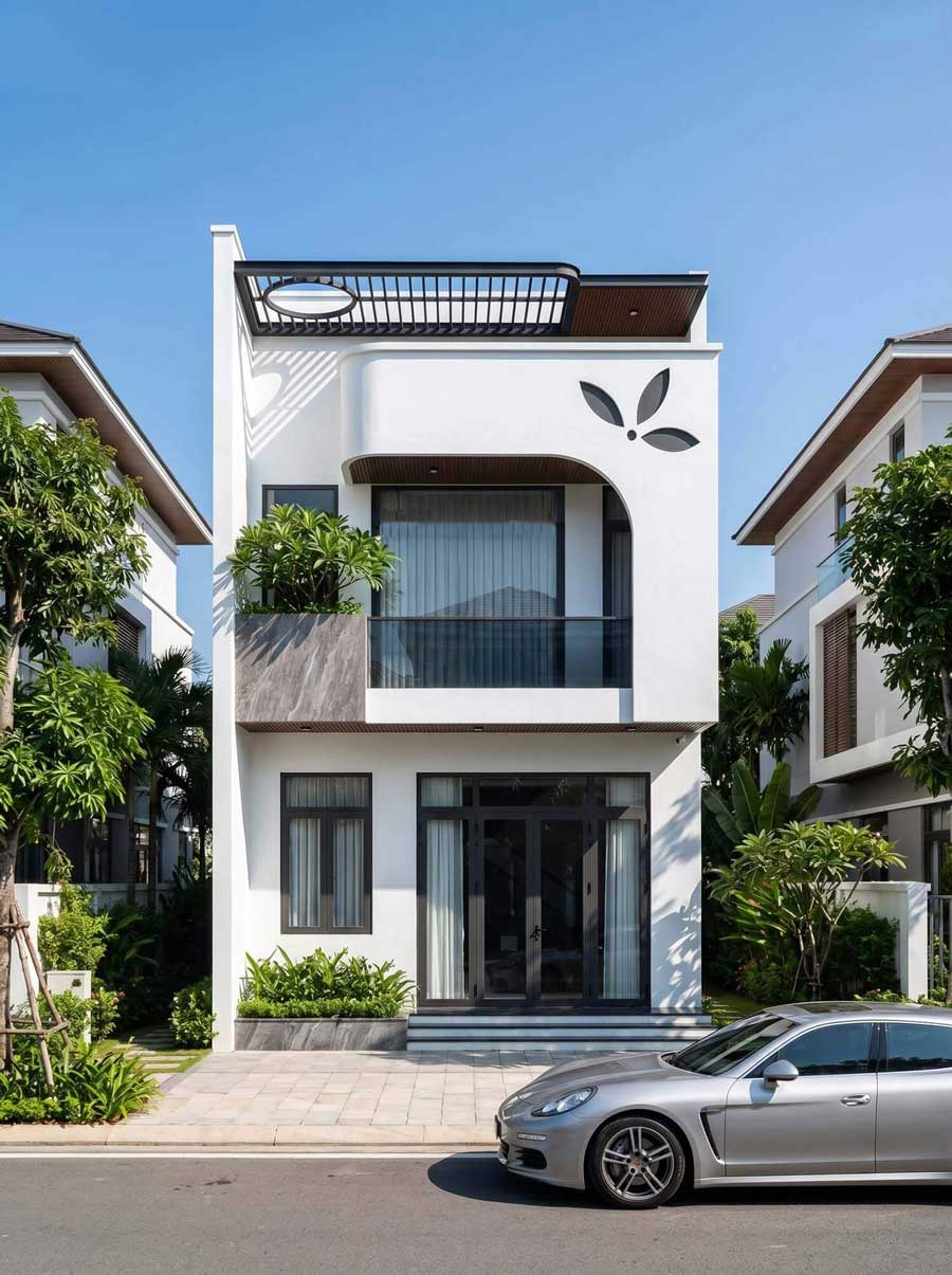 Mẫu nhà 2 tầng mặt tiền 6.5m 3 phòng ngủ