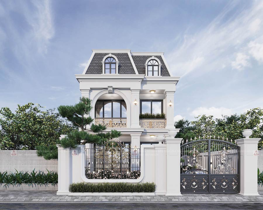 Mẫu nhà 2 tầng 6.5m phong cách tân cổ điển