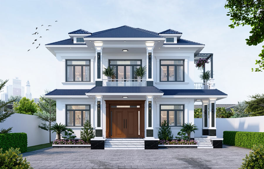 Mẫu thiết kế nhà biệt thự 2 tầng có bếp riêng