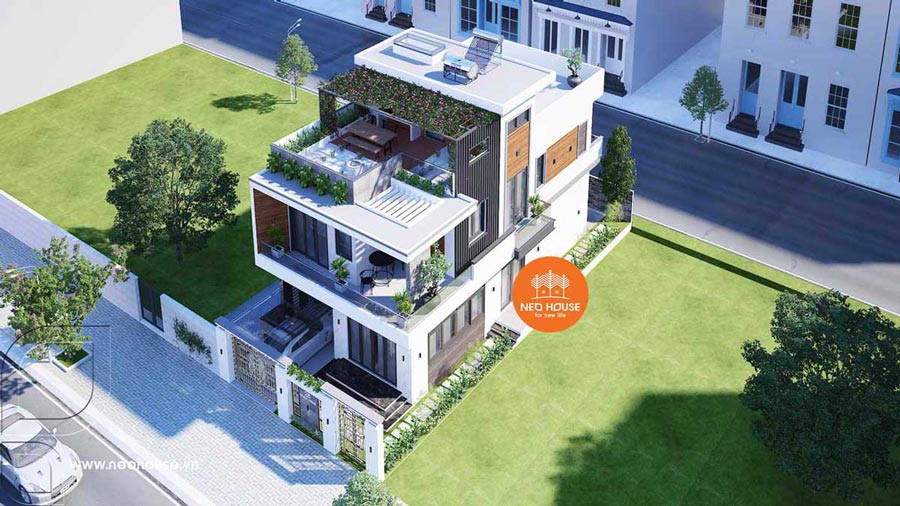 Mẫu nhà cấp 4 2 tầng 4 phòng ngủ