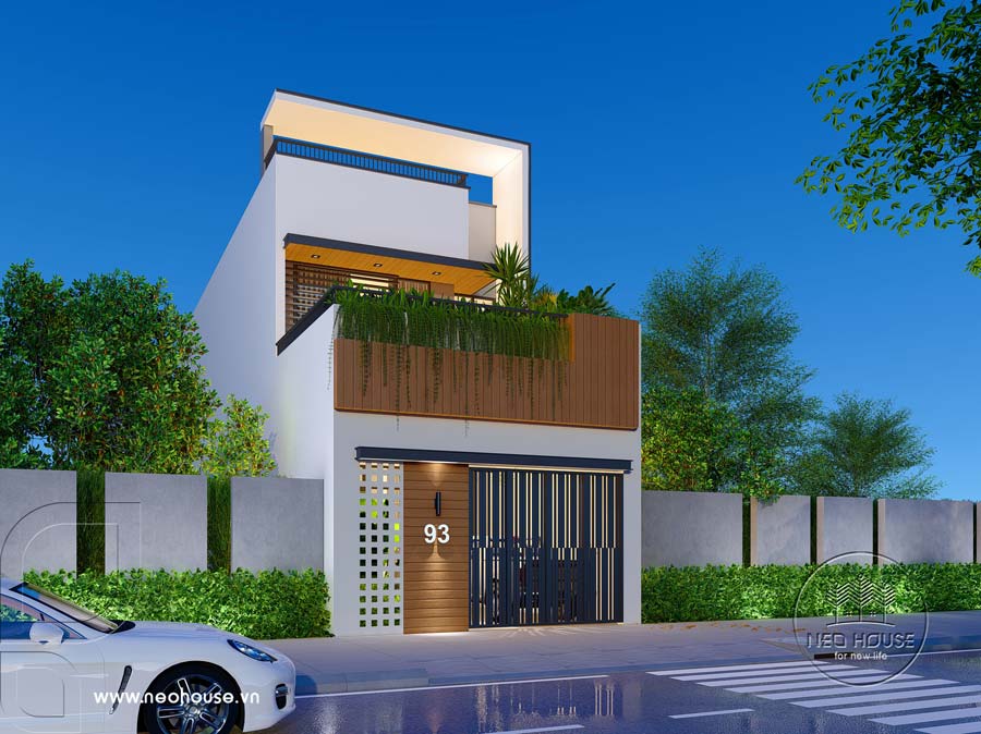 Mẫu nhà cấp 4 2 tầng có gara