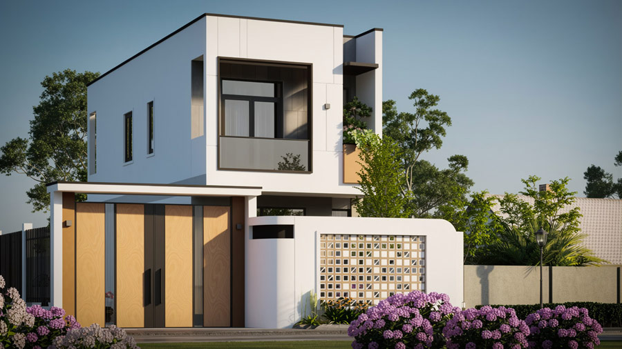 Mẫu nhà cấp 4 2 tầng hiện đại