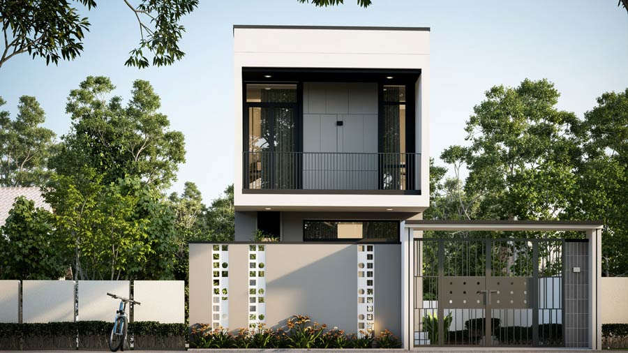 Mẫu nhà cấp 4 2 tầng hiện đại