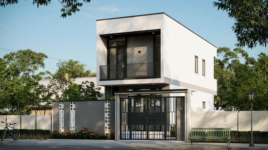 Mẫu nhà cấp 4 2 tầng hiện đại